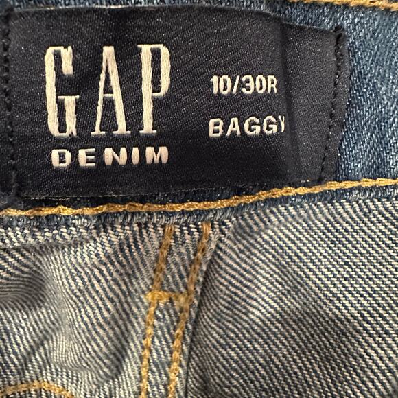 GAP Baggy Wide Leg Cargo Jeans Women’s 10/30R Medium Wash Denim NWT - Picture 3 of 9